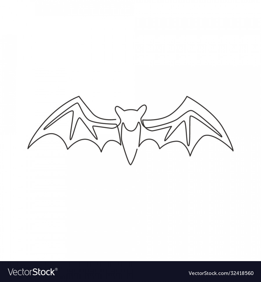 One single line drawing wild bat for company Vector Image