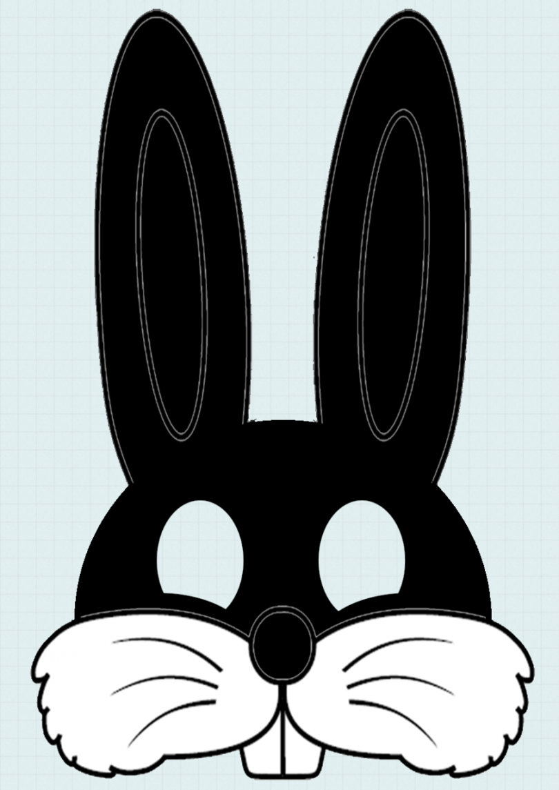 Open full size Rabbit Face Mask Template Clipart Easter Bunny Mask