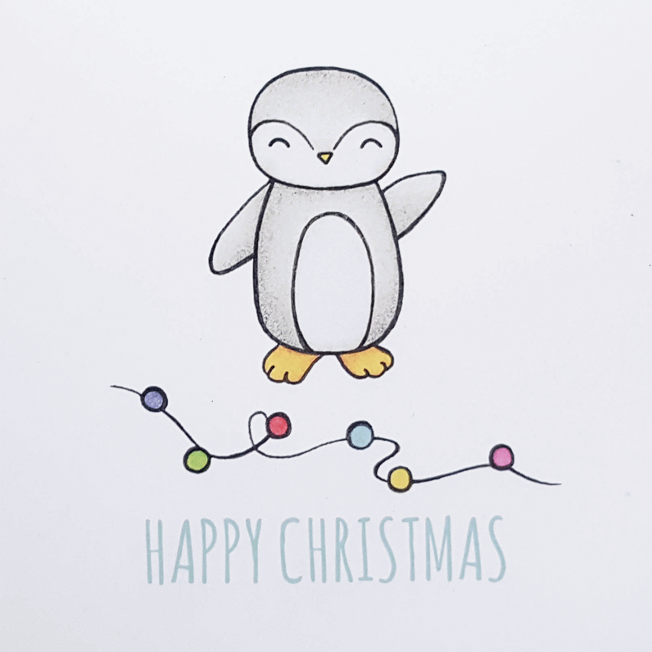 Pack of  Penguin Tree Christmas Cards  KIO Cards #handdrawn