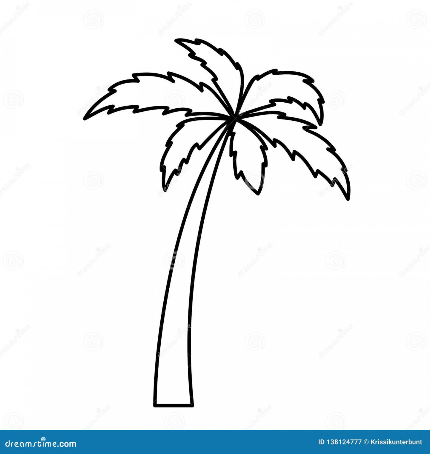 Palm Tree Outline Stock Illustrations – , Palm Tree Outline