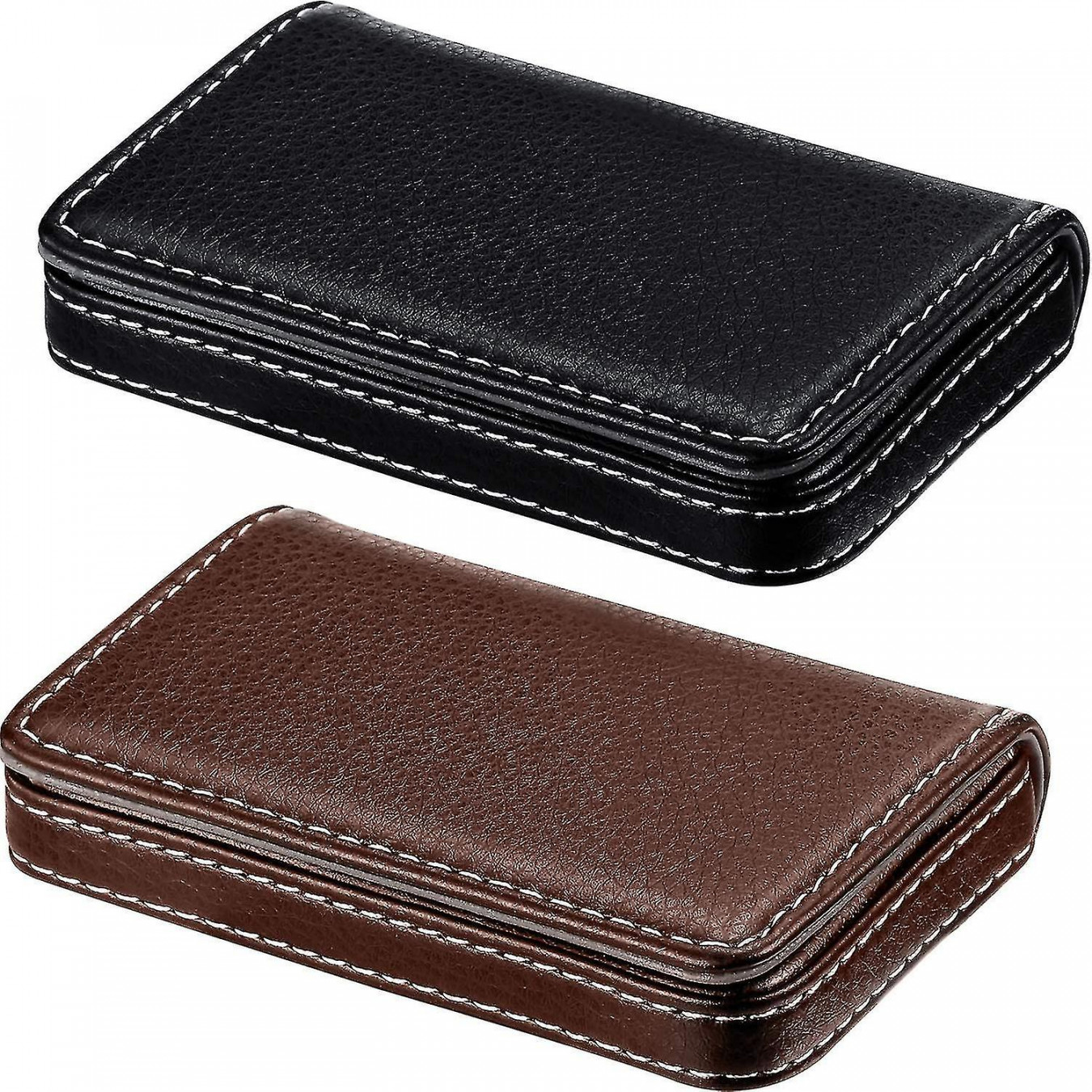 Pieces Business Card Holder(black And Coffee)