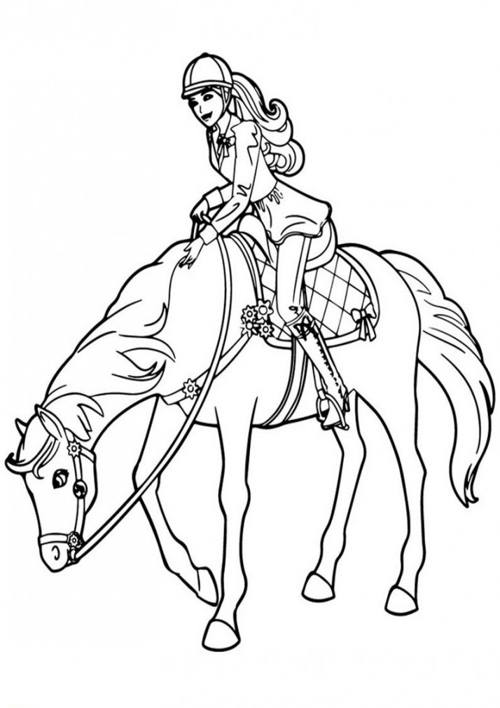 Pin by Renata on Barbie coloring  Horse coloring pages, Barbie