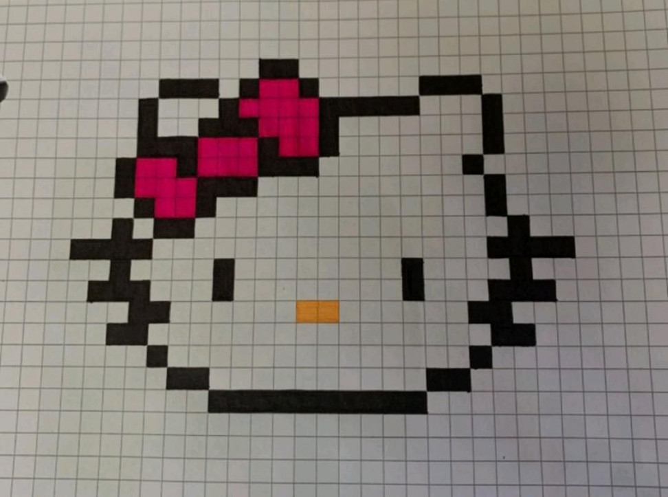 Pixel Hello Kitty in   Spiderman pixel art, Pixel art pattern