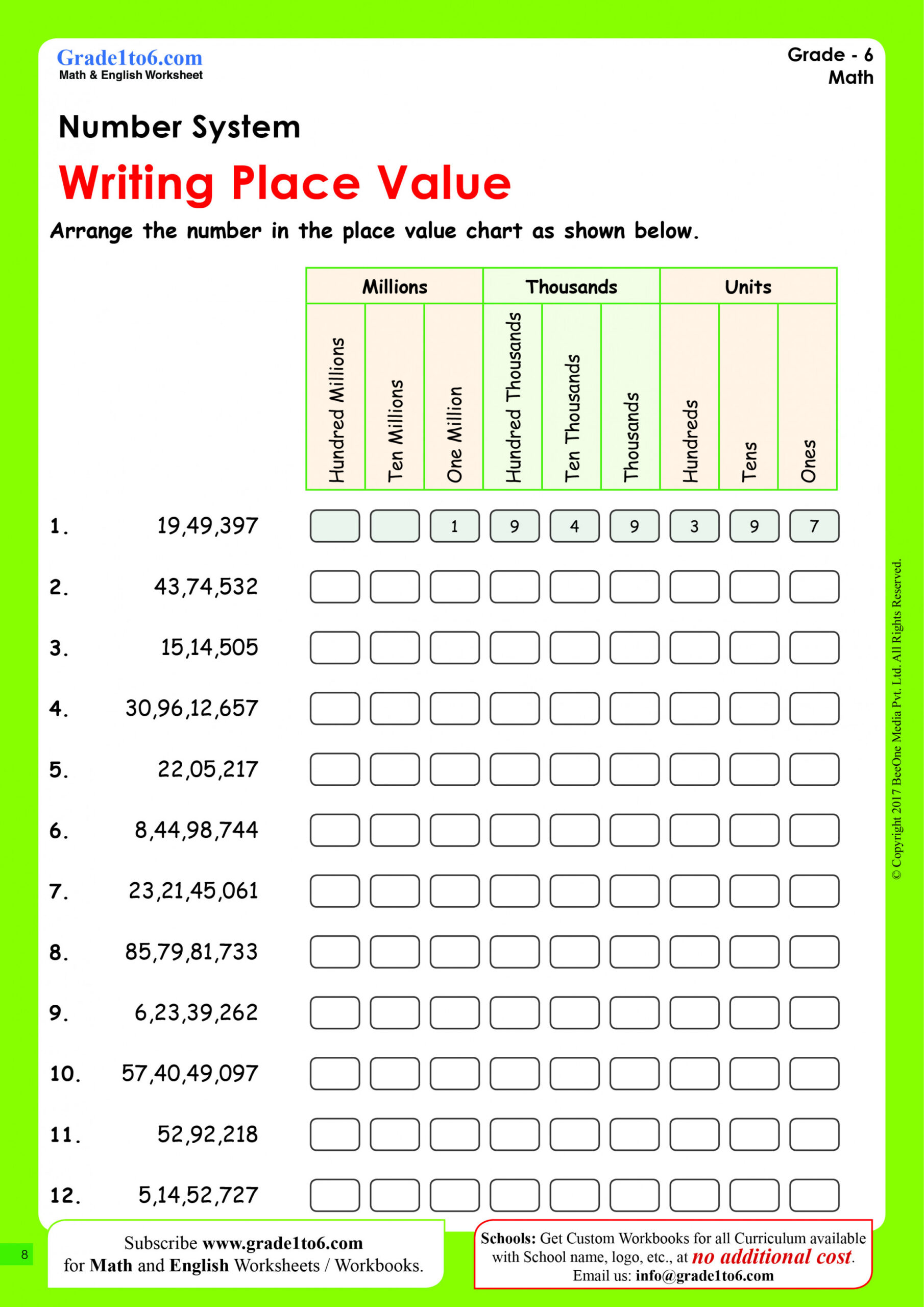 Place Value Worksheets Grade   Gradeto