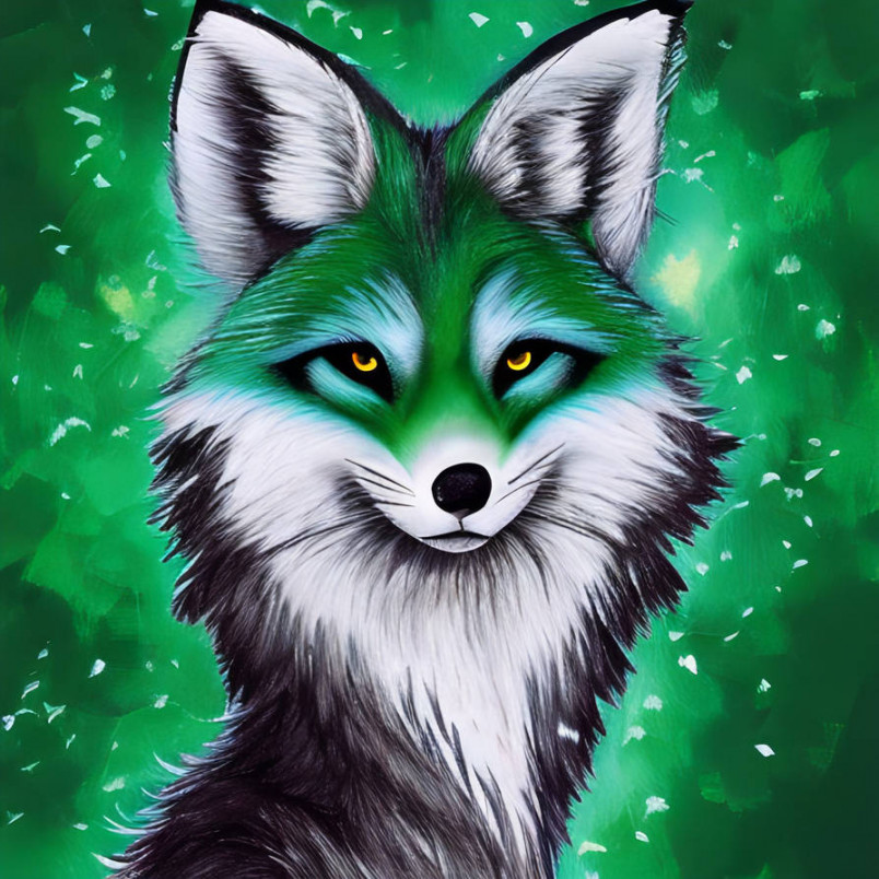 Portrait of a Green Fox by RenamonZeo -- Fur Affinity [dot] net