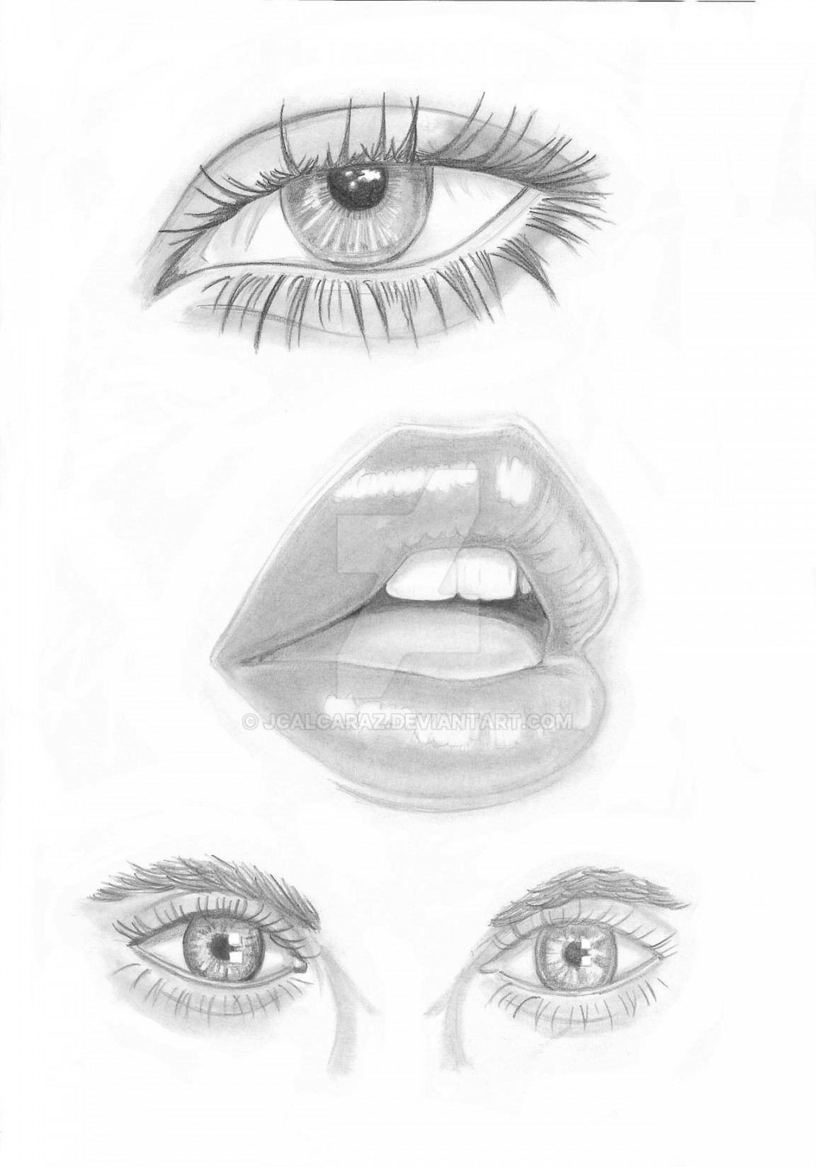 Practice drawing lips and eyes by JCalcaraz on DeviantArt