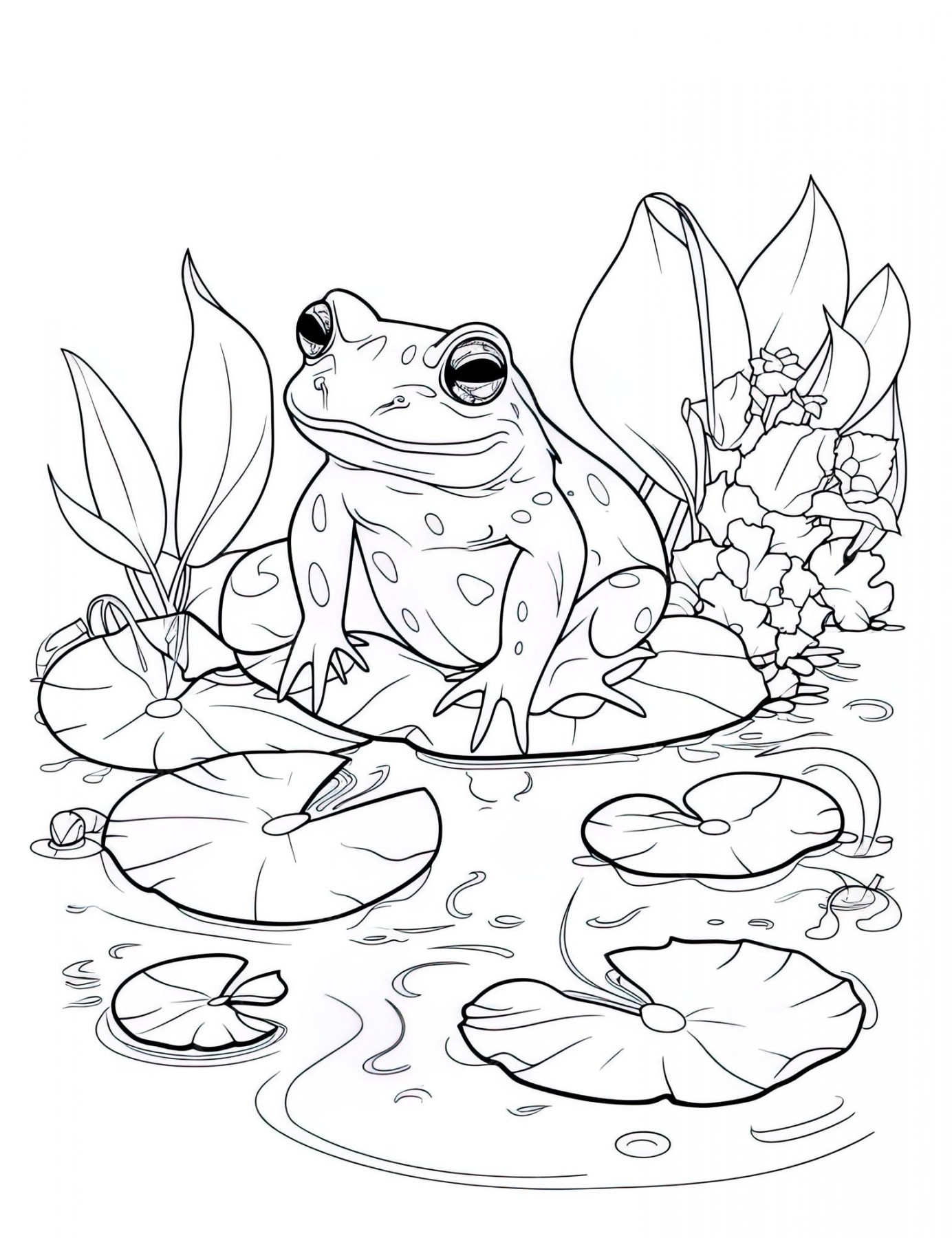 Premium Photo  A frog sitting on top of a lily pad ai generative