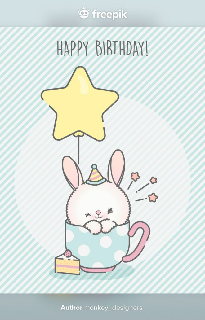 Premium Vector  Cute birthday bunny card  Happy birthday bunny