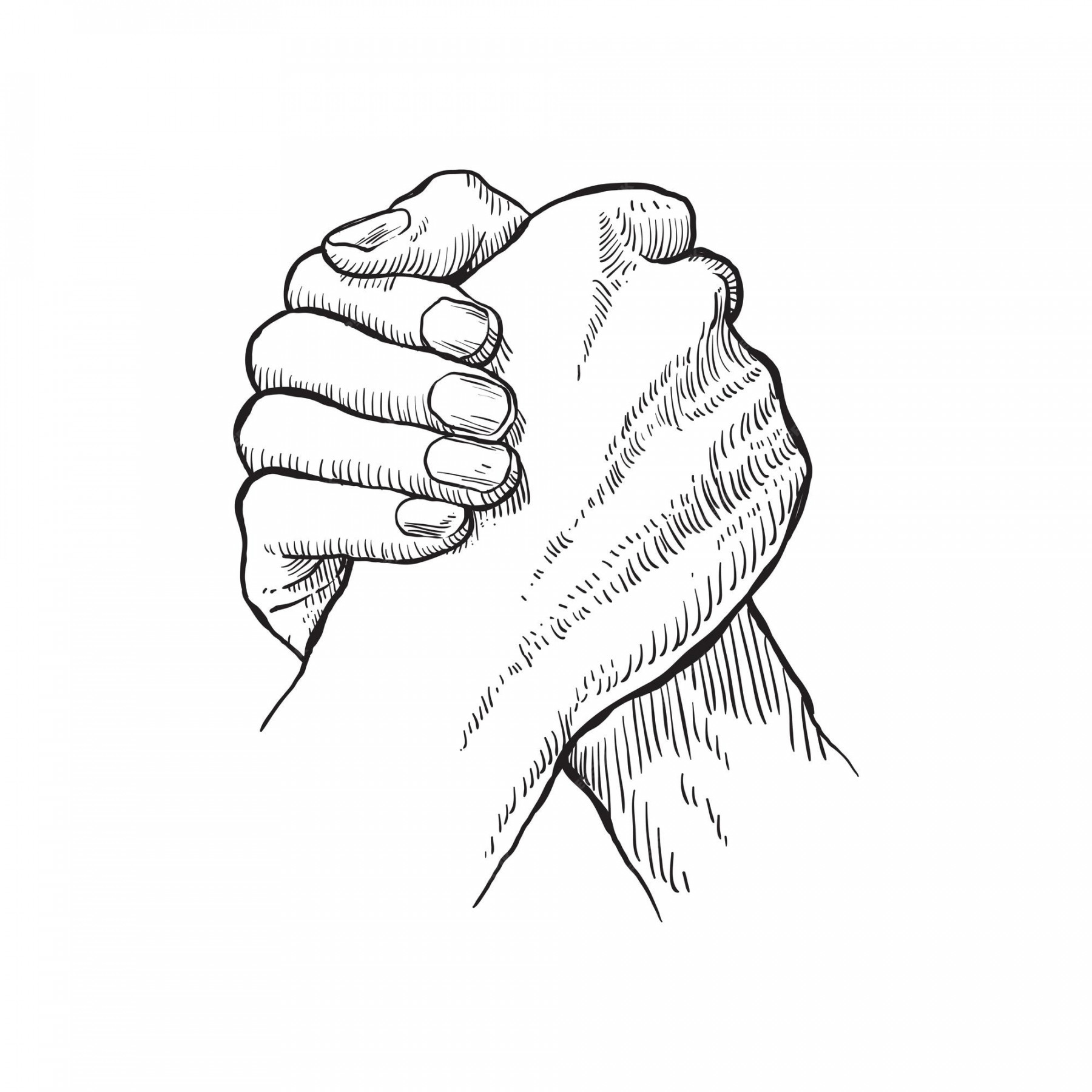 Premium Vector  Hand drawing hands holding each other tightly