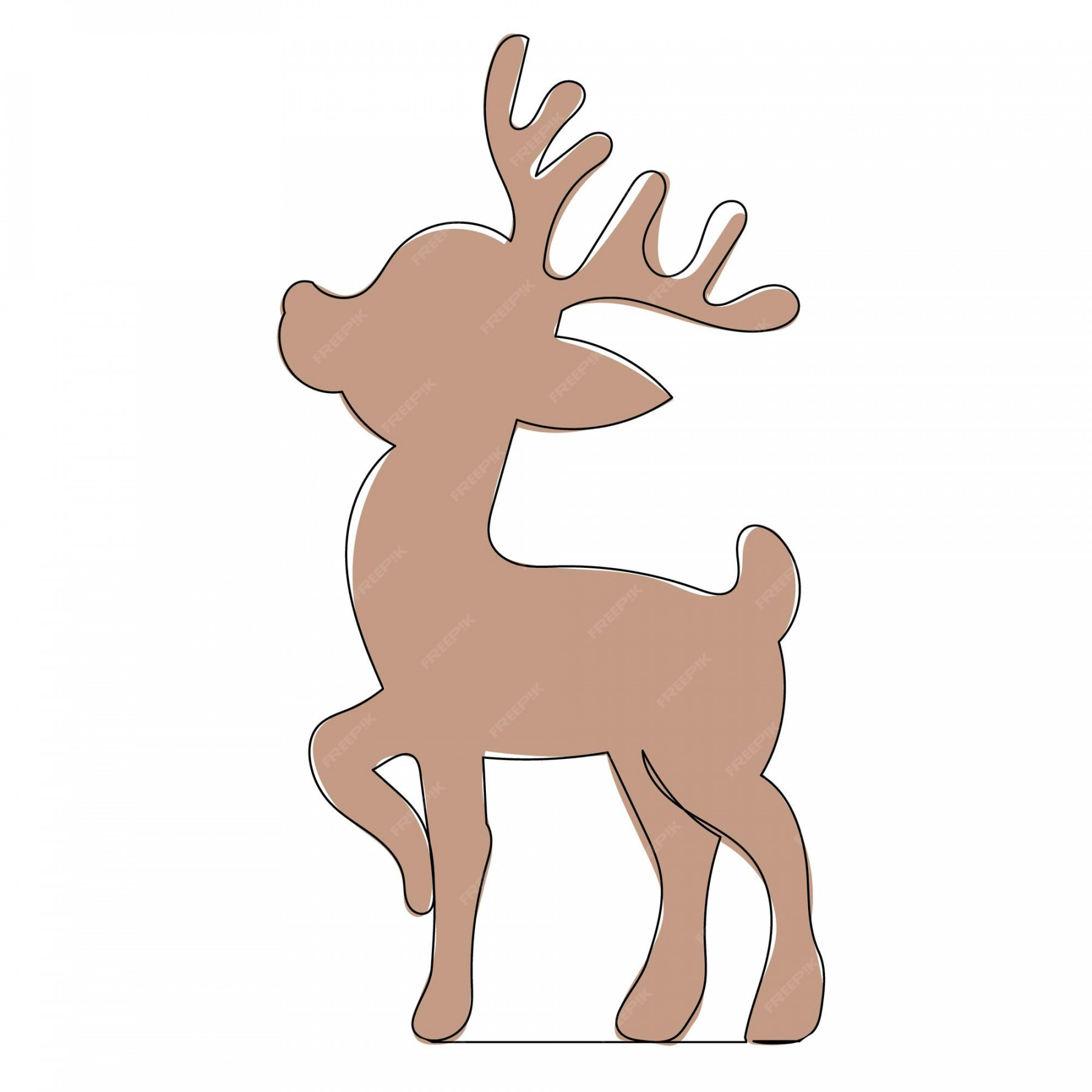 Premium Vector  One line drawing of a christmas deer sketch