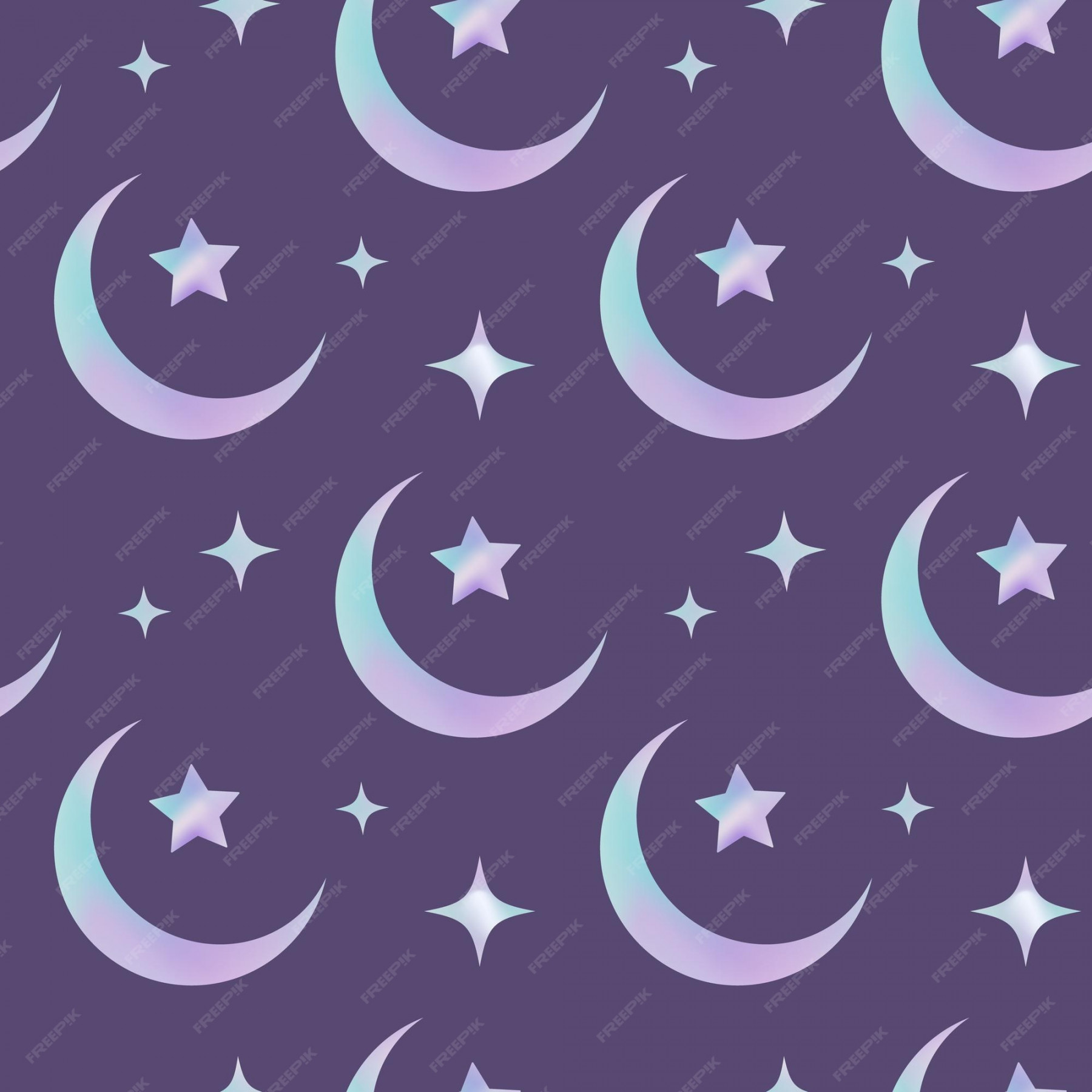 Premium Vector  Yk gradient seamless pattern with moon and stars