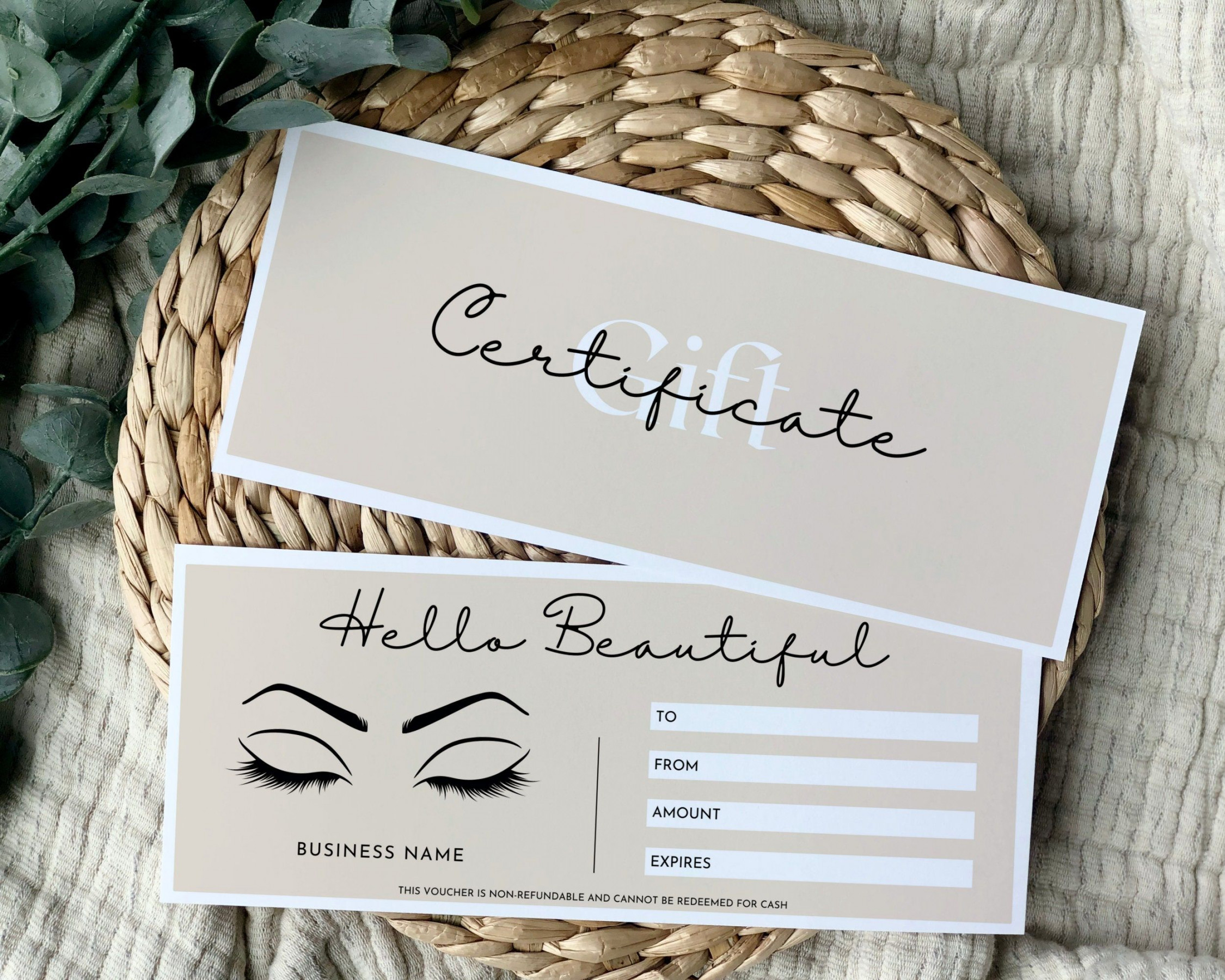 Printable Eyelash Gift Certificate Template Lash Extension - Etsy