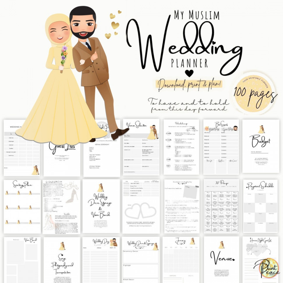 Printable Muslim Wedding Planner Wedding Checklist Wedding - Etsy