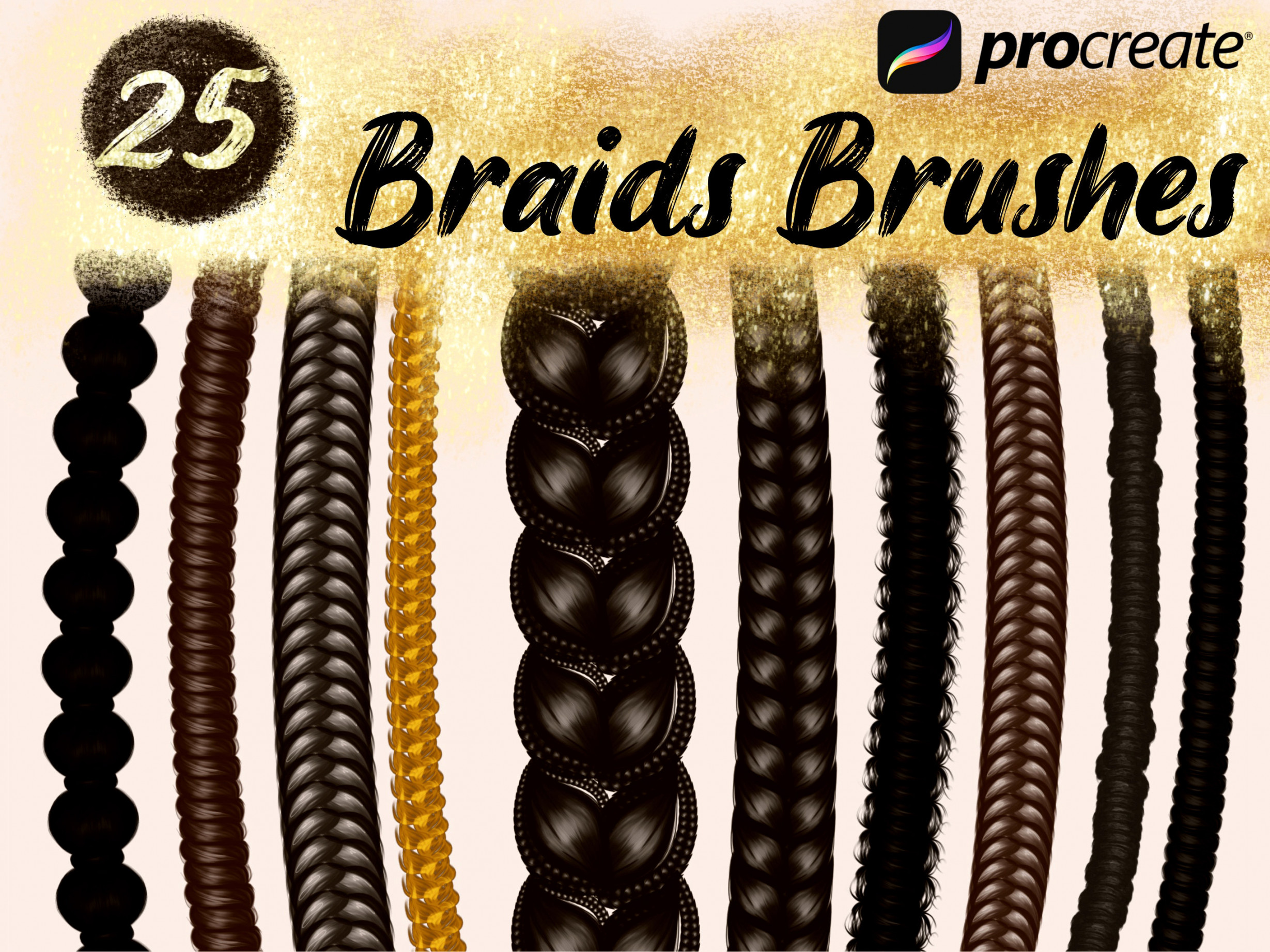 Procreate Braids Brushes Haarpinsel Set für Procreate - Etsy