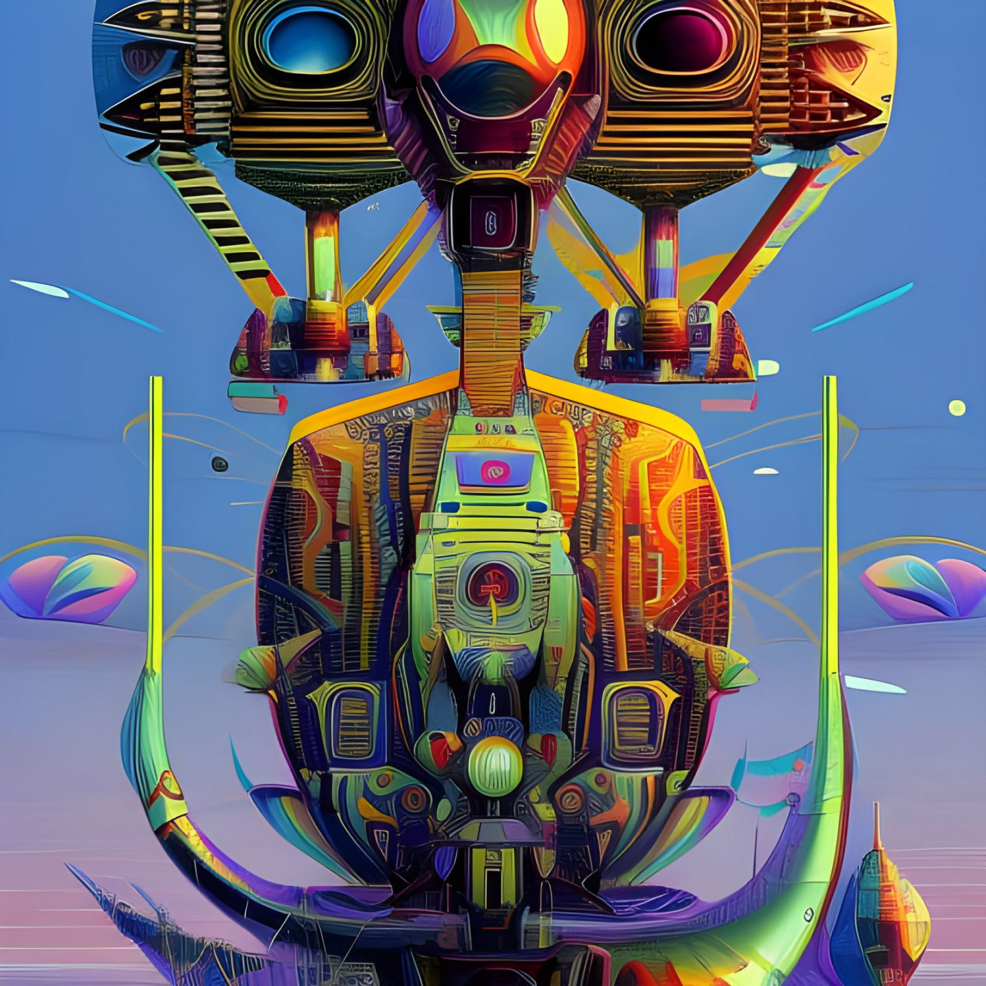 Psychedelic robot - AI Generated Artwork - NightCafe Creator