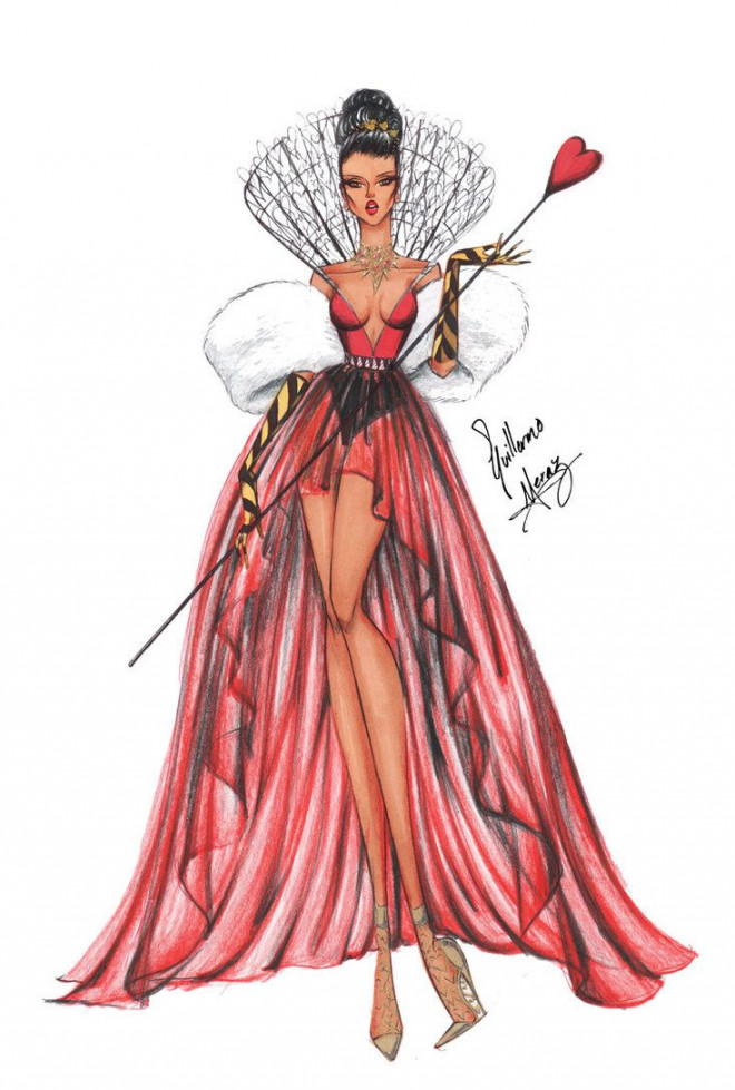 Queen of hearts  Disney style, Fashion sketches, Fashion design