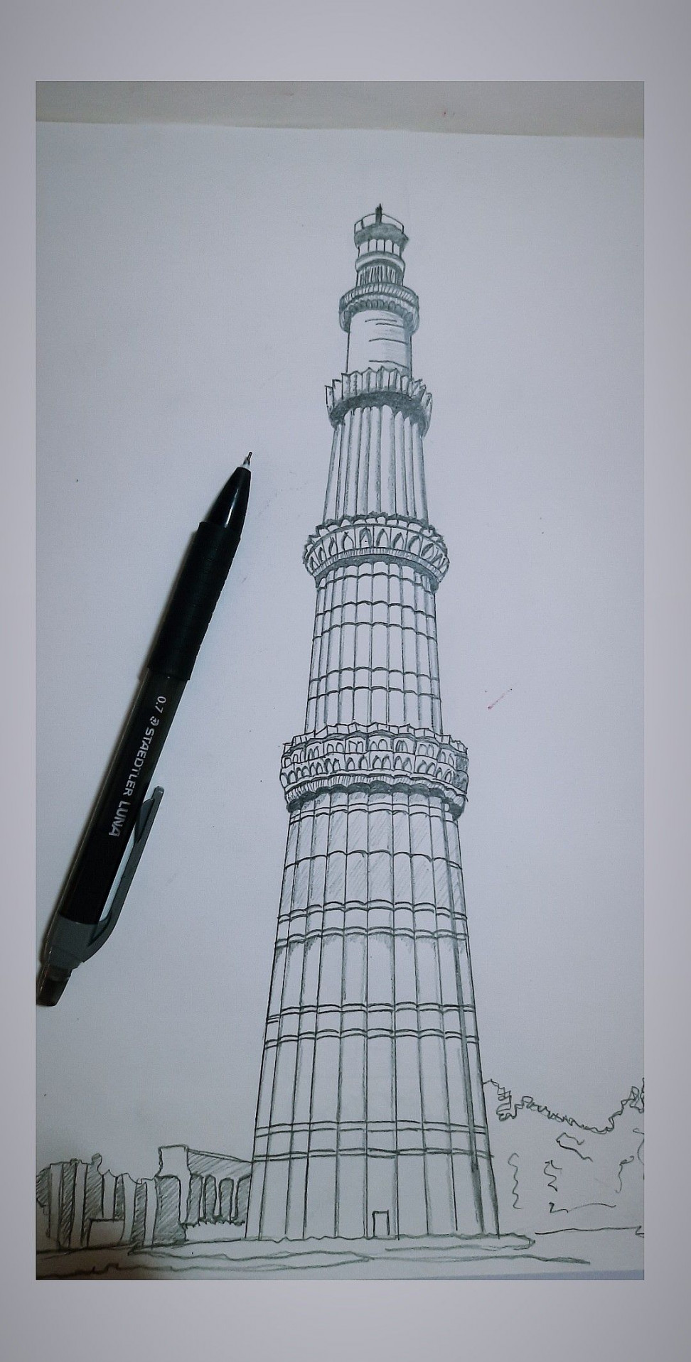 Qutub Minar  Easy drawings, Art drawings simple, Book art drawings