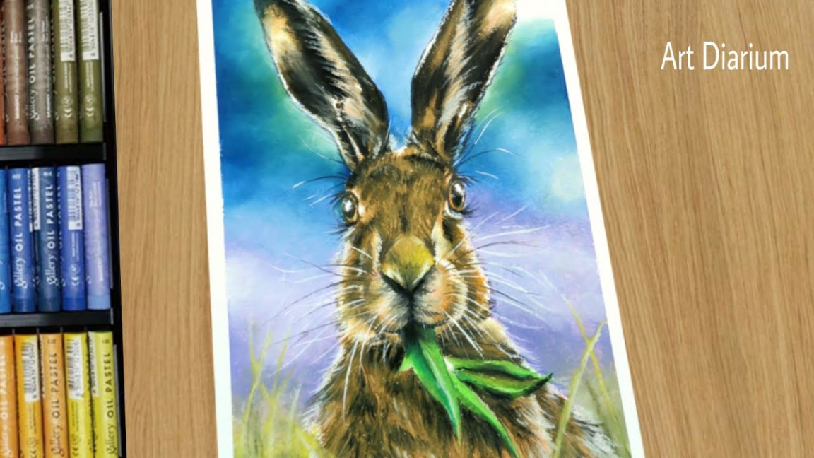 Rabbit Drawing with Oil Pastel for Beginners - STEP by STEP