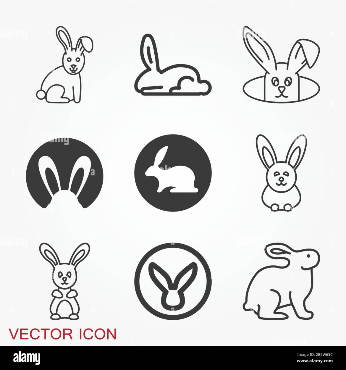 Rabbit icon vector, design on background, Rabbit Logo for your