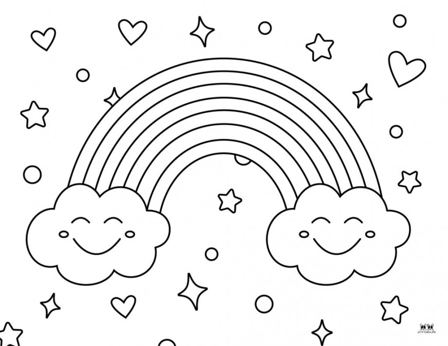 Rainbow Coloring Pages -  FREE Printable Pages  Printabulls