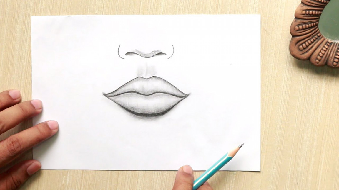 Realistic Lips Drawing Easy 👄 Simple female Lips Drawing step by step  sketch for beginners