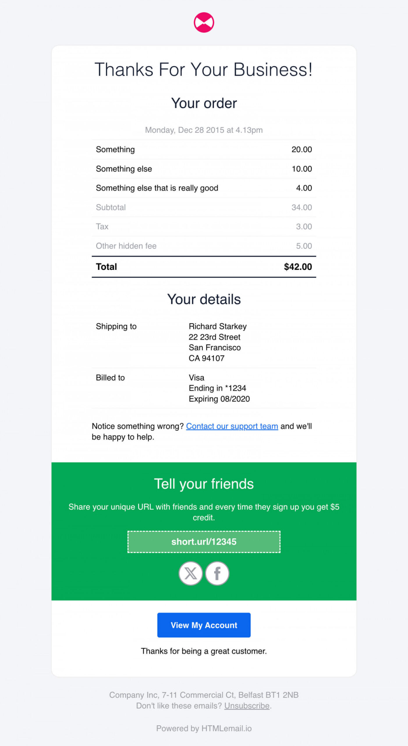 Responsive Receipt & Invoice Email Template