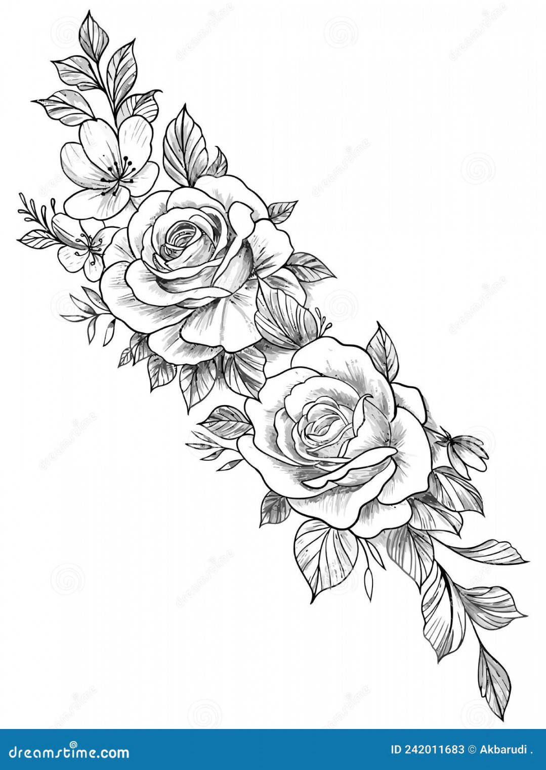 Rose Flower Outline Aesthetic, Rose Beauty Vector, Drawing Sketch