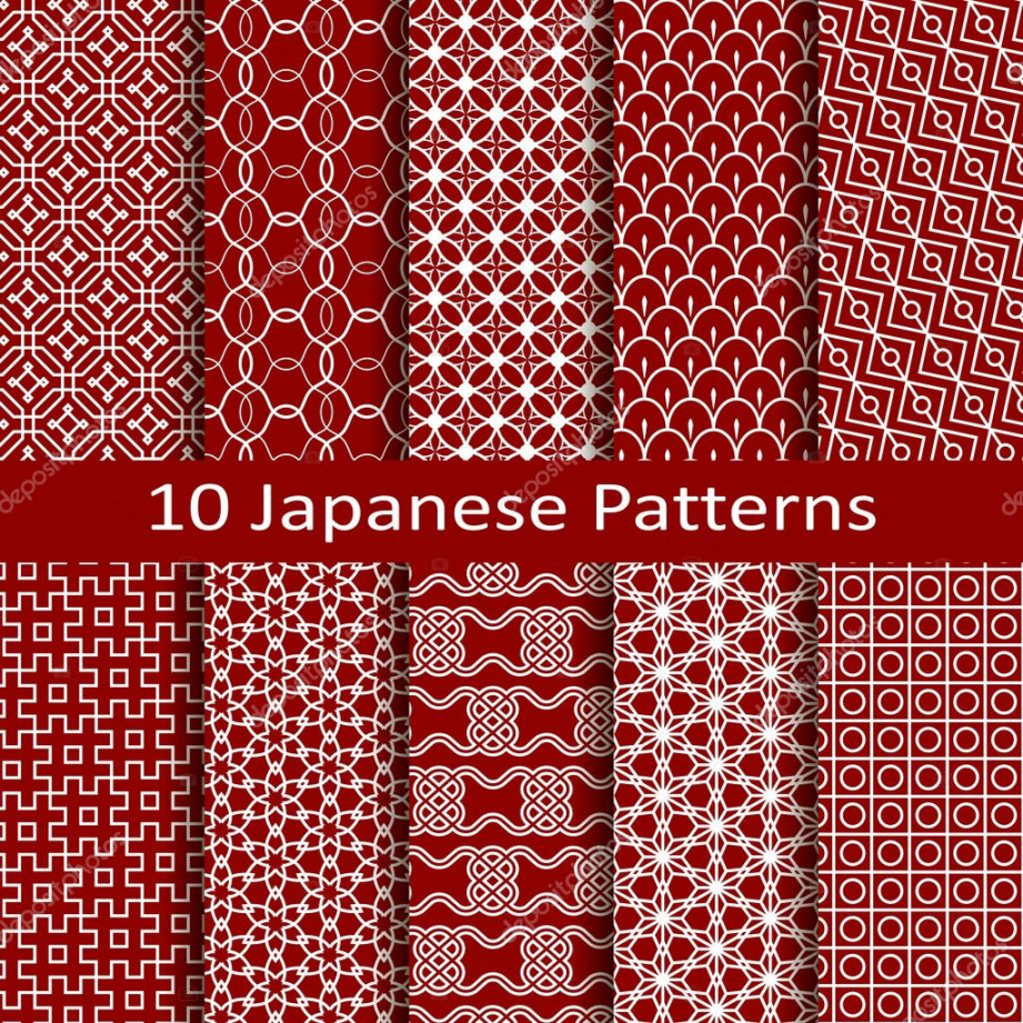Set of ten Japanese patterns Stock Vector by ©lenazolot