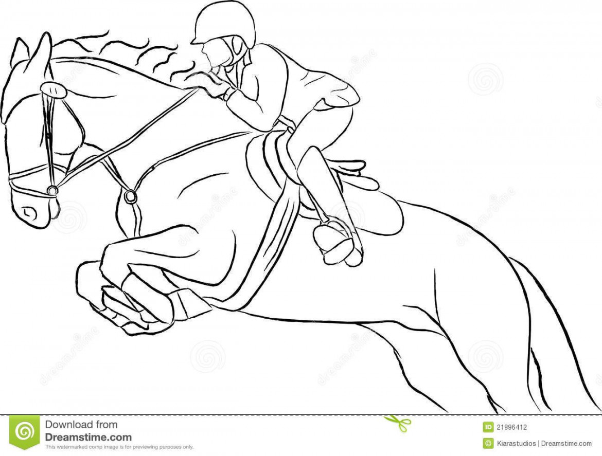 Show Jumping Horse Vector  Horse sketch, Horse coloring pages