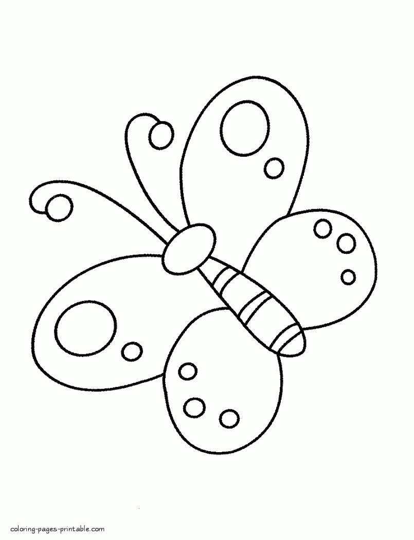 Simple butterfly coloring pages for preschoolers  Borboletas para