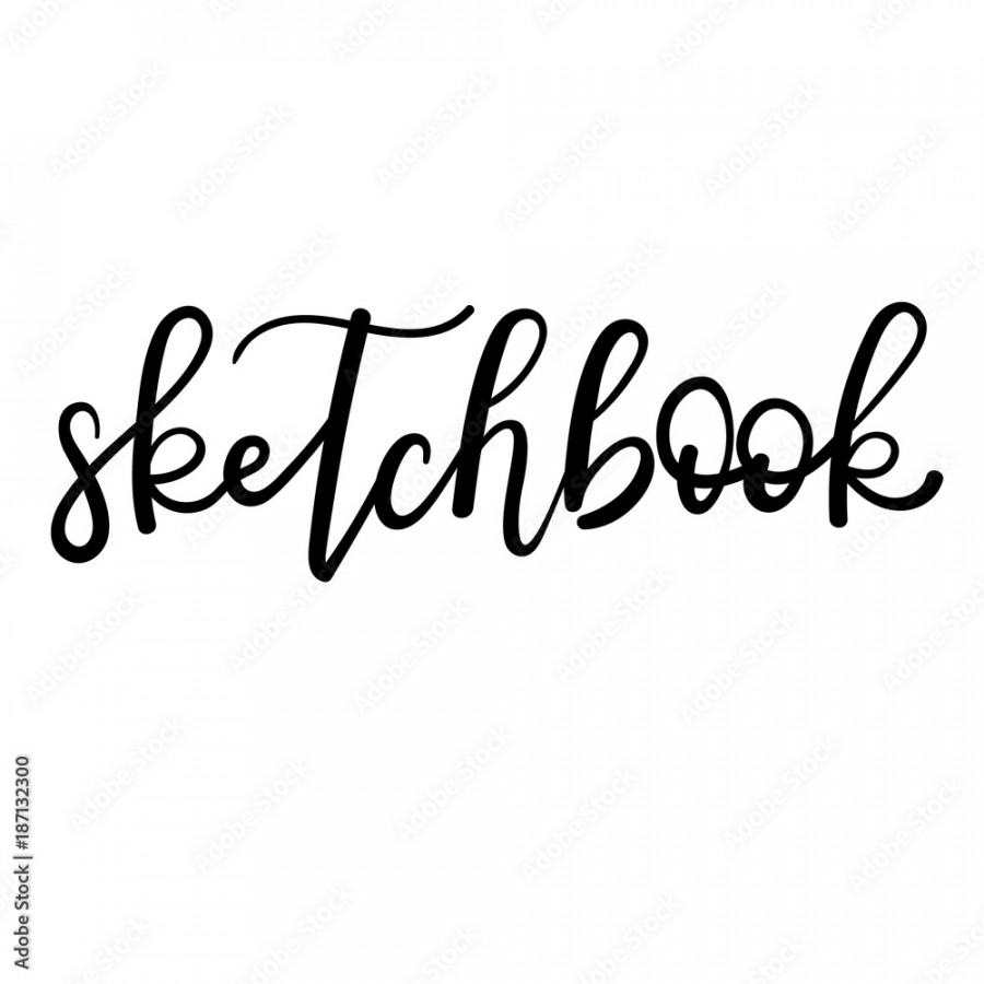 Sketchbook lettering isolated on white hand written vector type