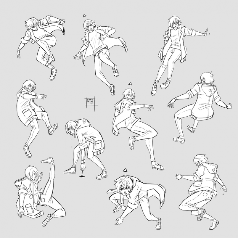 Sketchdump February  [Dynamic poses] by https://www