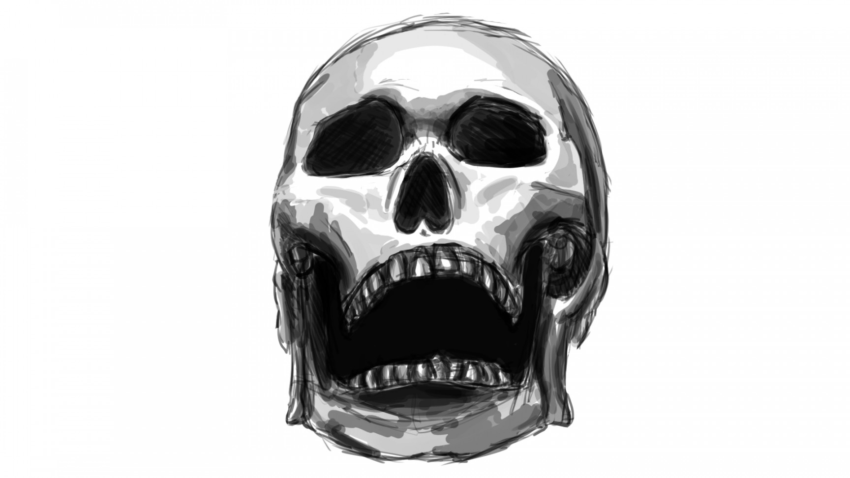 Skull digital sketch by ArtistKS on DeviantArt