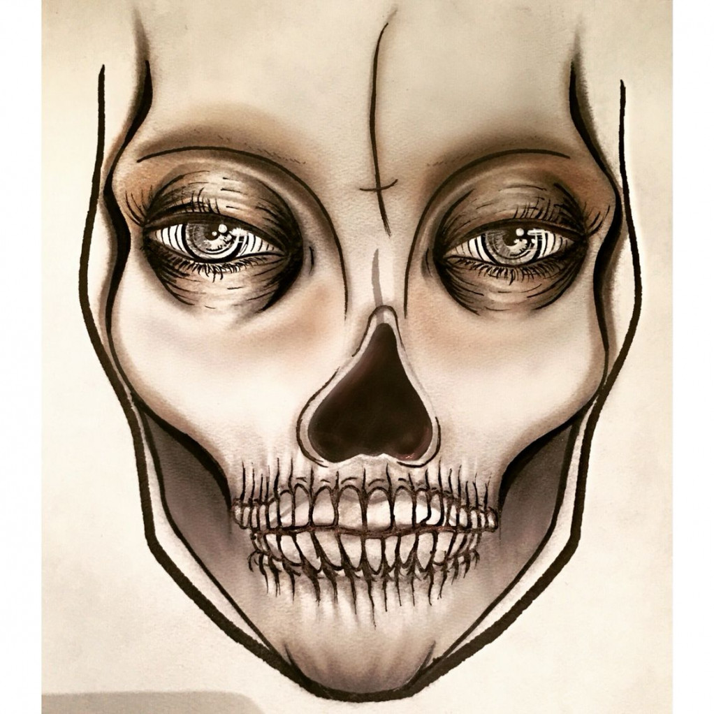 Skull face chart  Skull makeup, Makeup charts, Makeup face charts