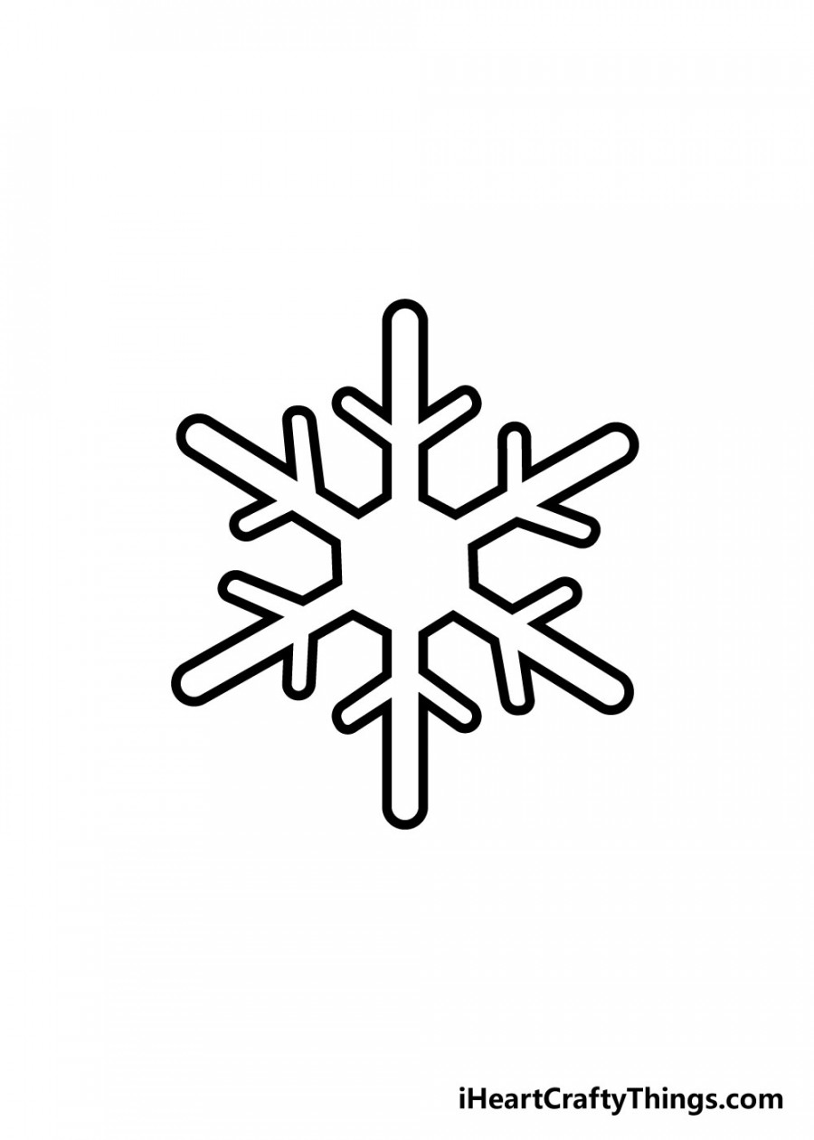 Snowflake Drawing - How To Draw A Snowflake Step By Step!