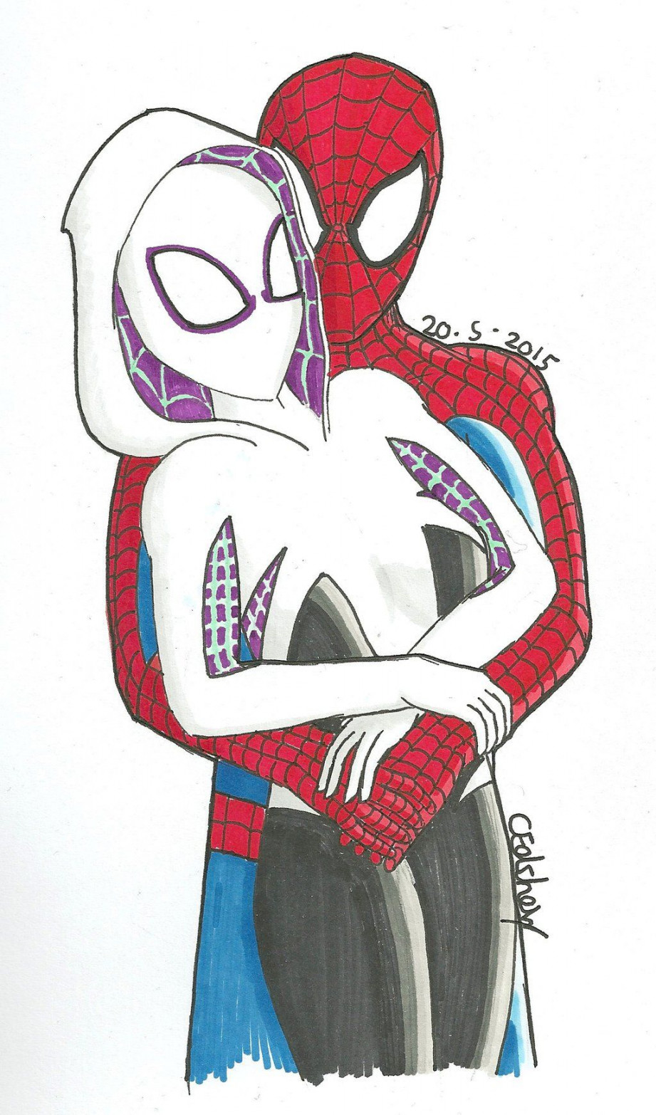 Spider-Man and Spider-Gwen  Dibujos, Dibujos sencillos, Dibujos