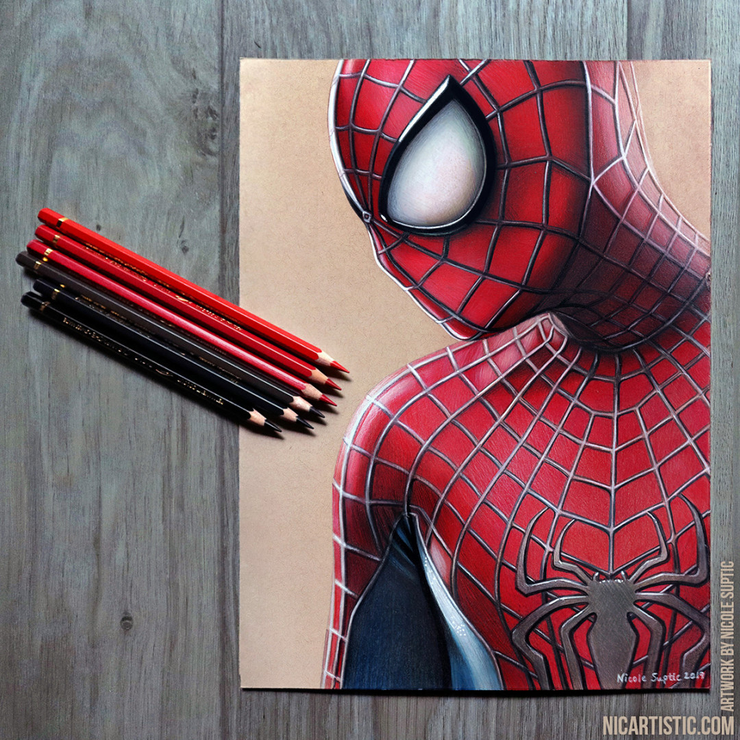 Spider-Man Drawing in Colored Pencils on Behance