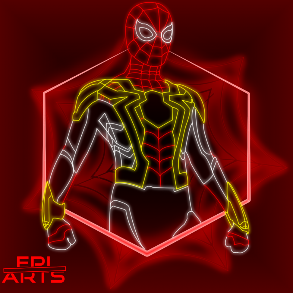 Spider-man Integrated suit neon artwork made by me