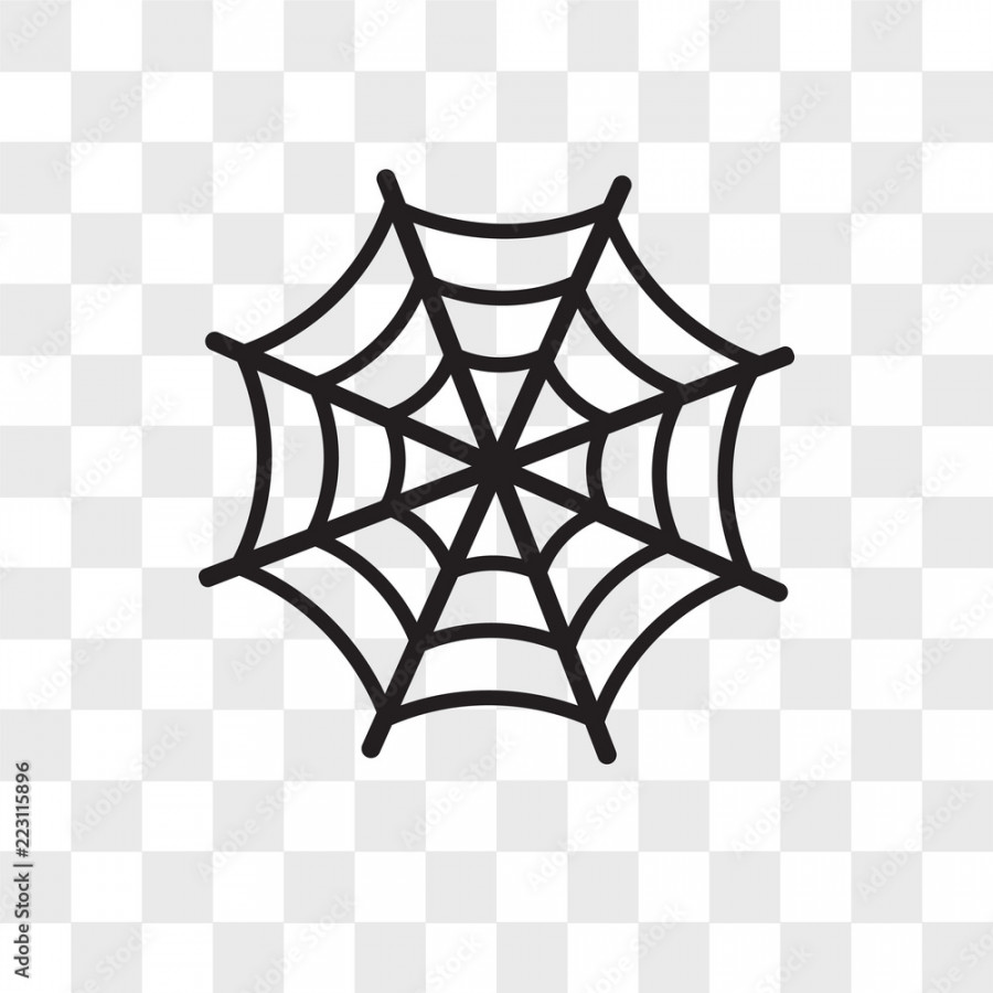 Spider web vector icon isolated on transparent background, Spider