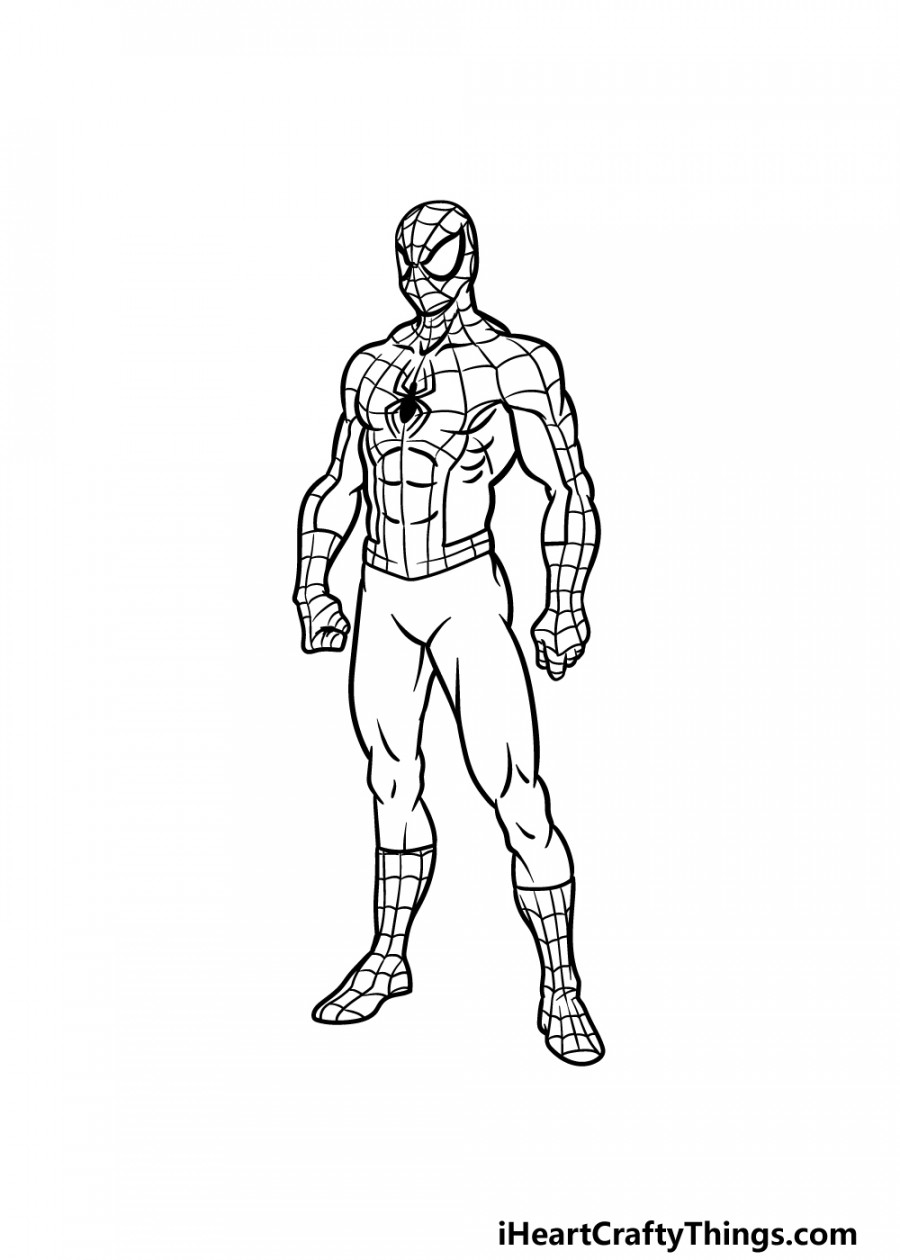 Spiderman Drawing - How To Draw Spiderman Step By Step