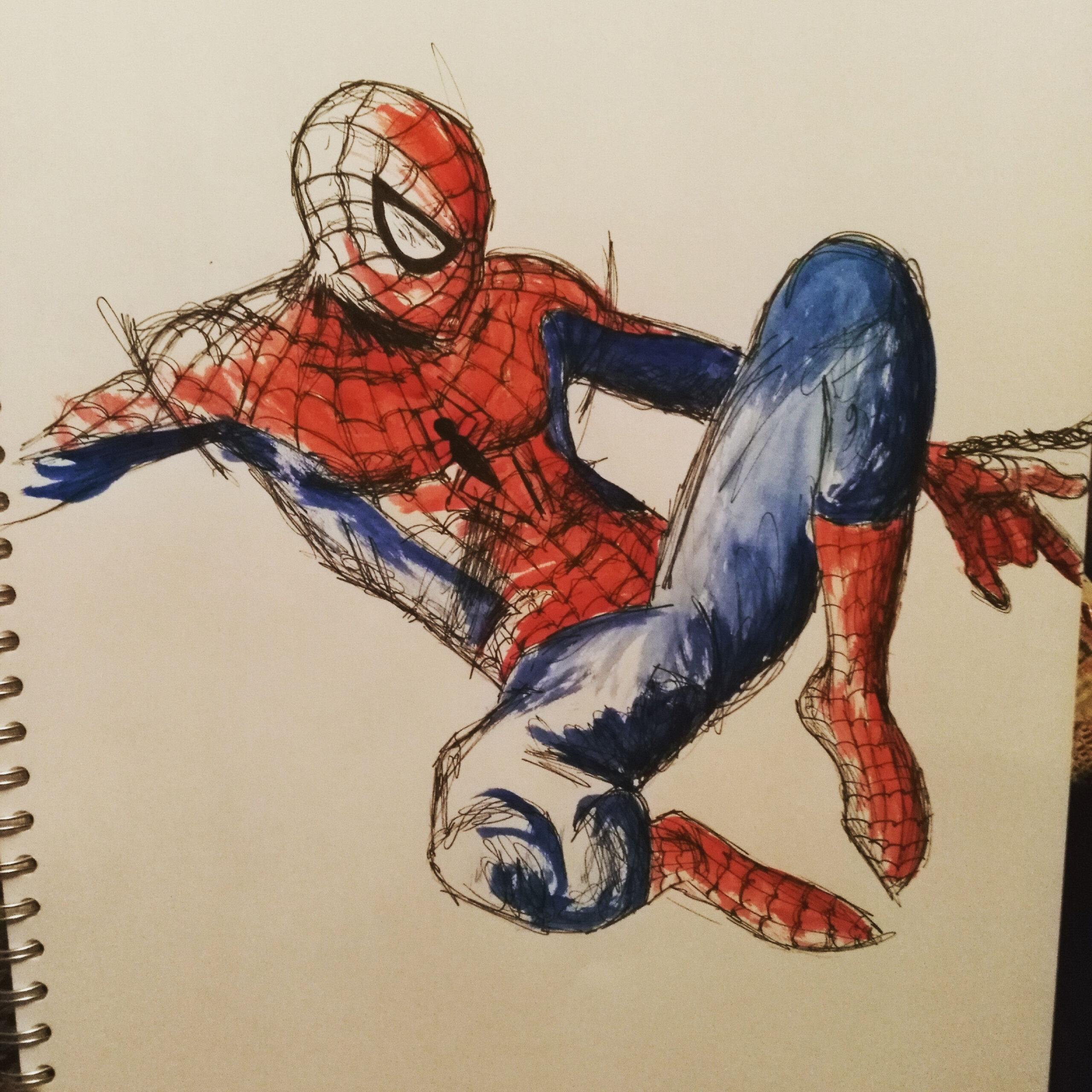 Spiderman drawing I finished  Spiderman drawing, Spiderman