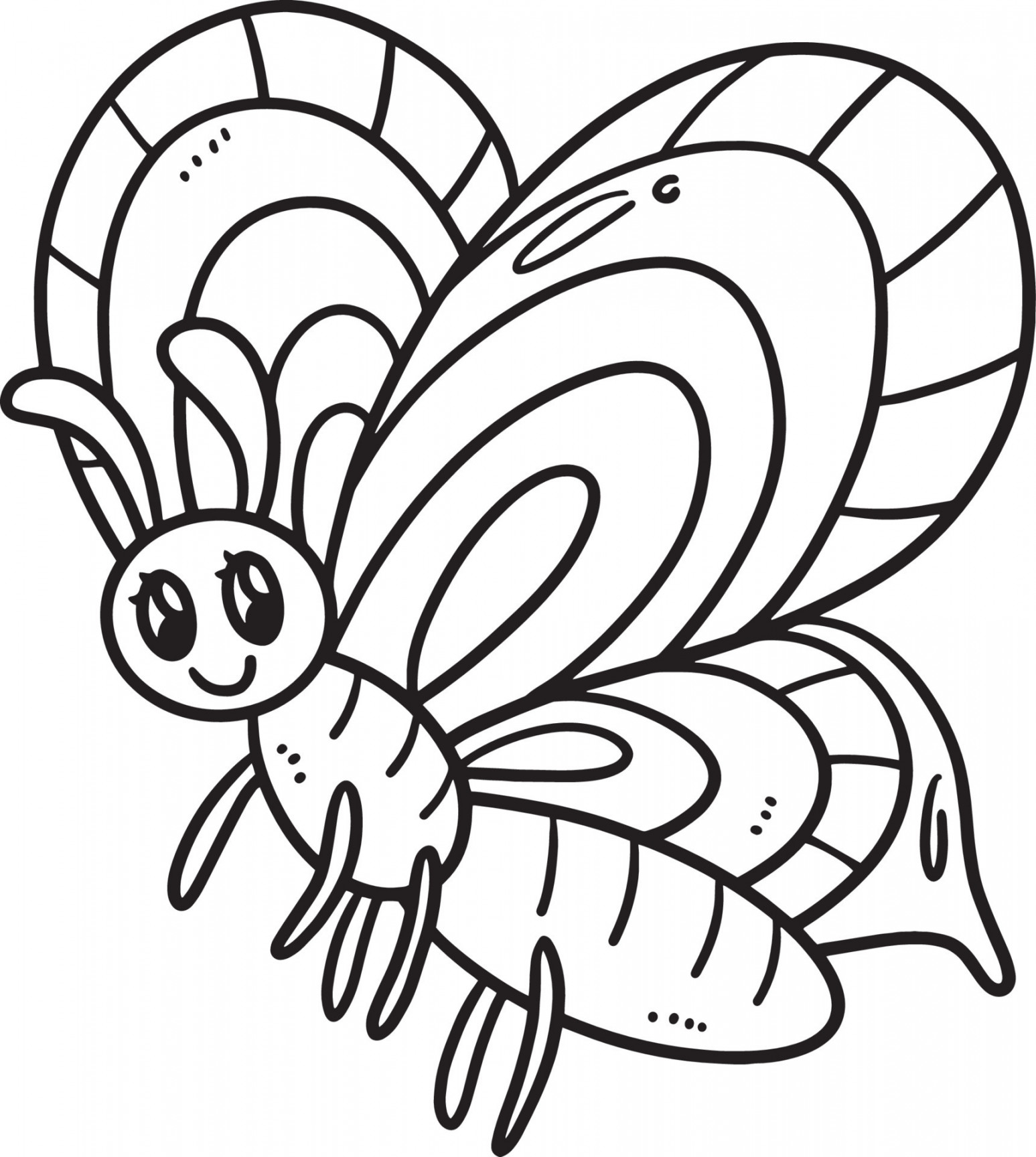 Spring Butterfly Isolated Coloring Page for Kids  Vector