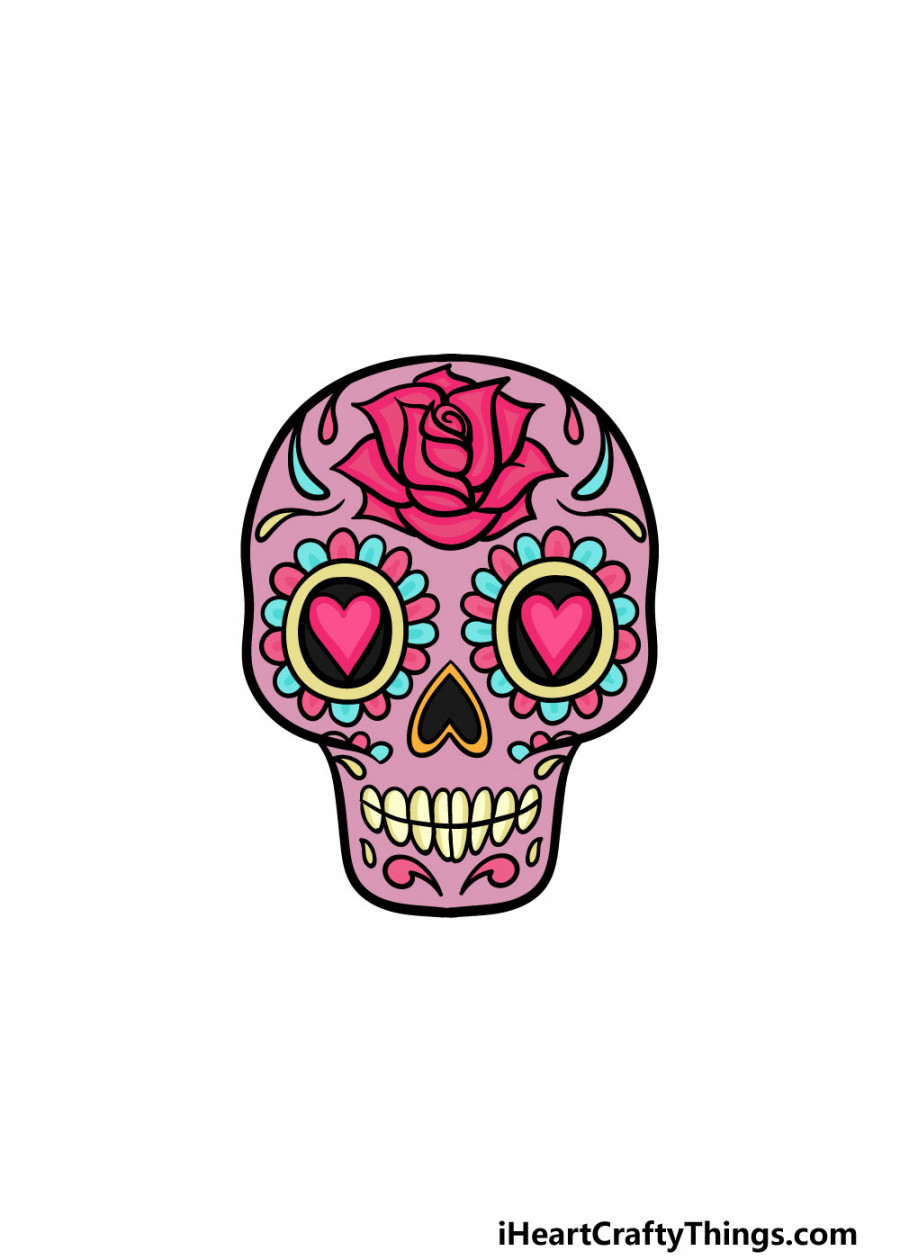 Sugar Skull Drawing - How To Draw A Sugar Skull Step By Step