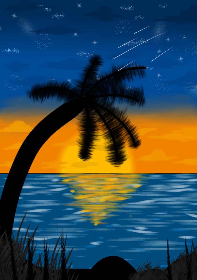 Sunset in sea LHFEY XD - Illustrations ART street