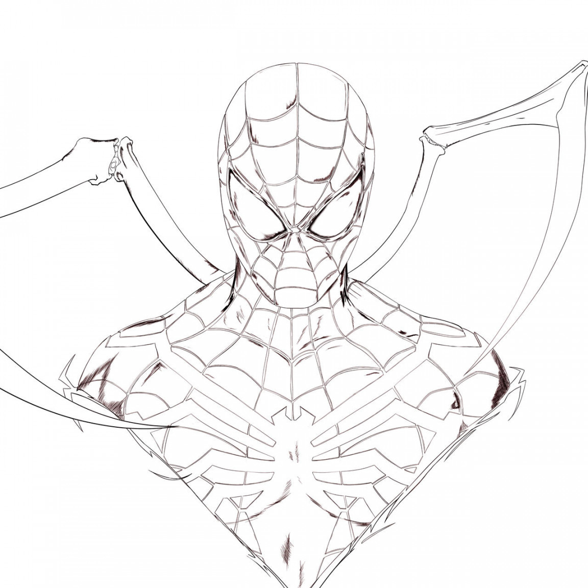 Superior Spiderman Line Art by arnelljg on DeviantArt