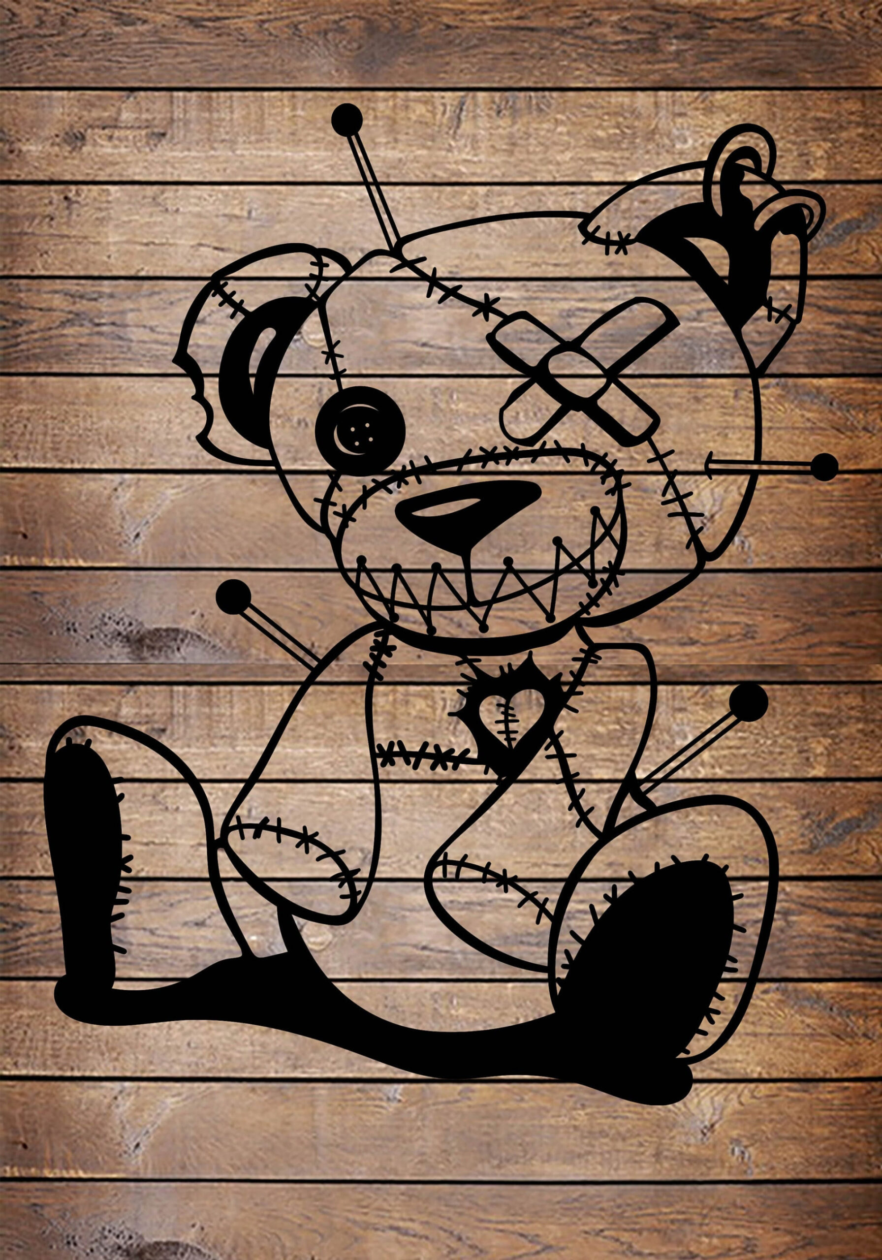 SVG/PNG Voodoo Doll Teddy Bear file Stencil for Cricut - Vinyl Cutter