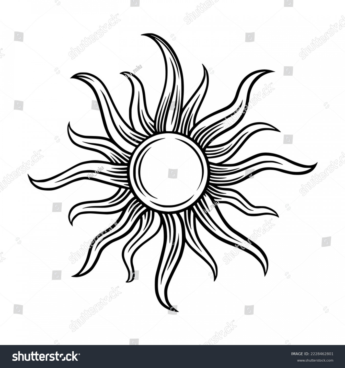 Tarot Sun Gothic Tarot Star Retro Stock Vector (Royalty Free