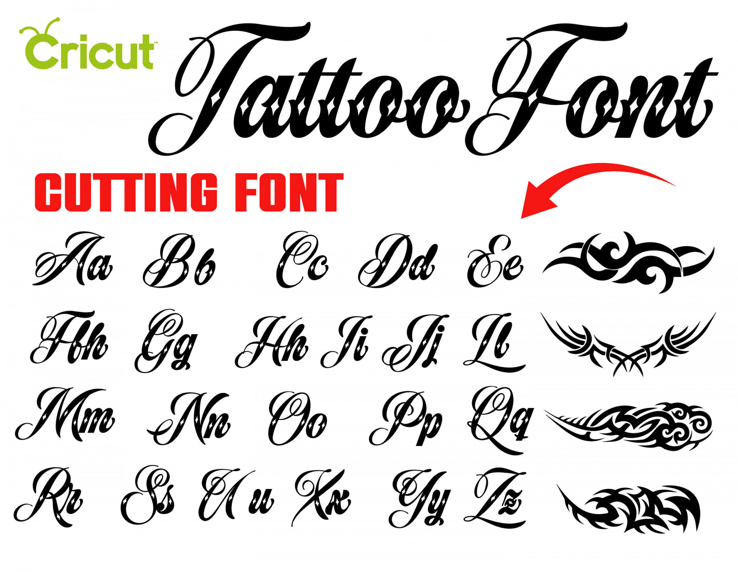 Tattoo lettering font - Etsy