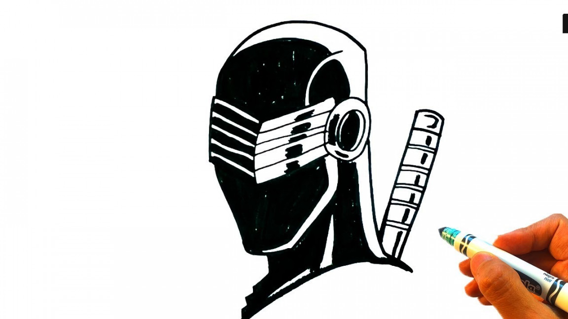 The EASY way How to Draw Snake Eyes from G.I