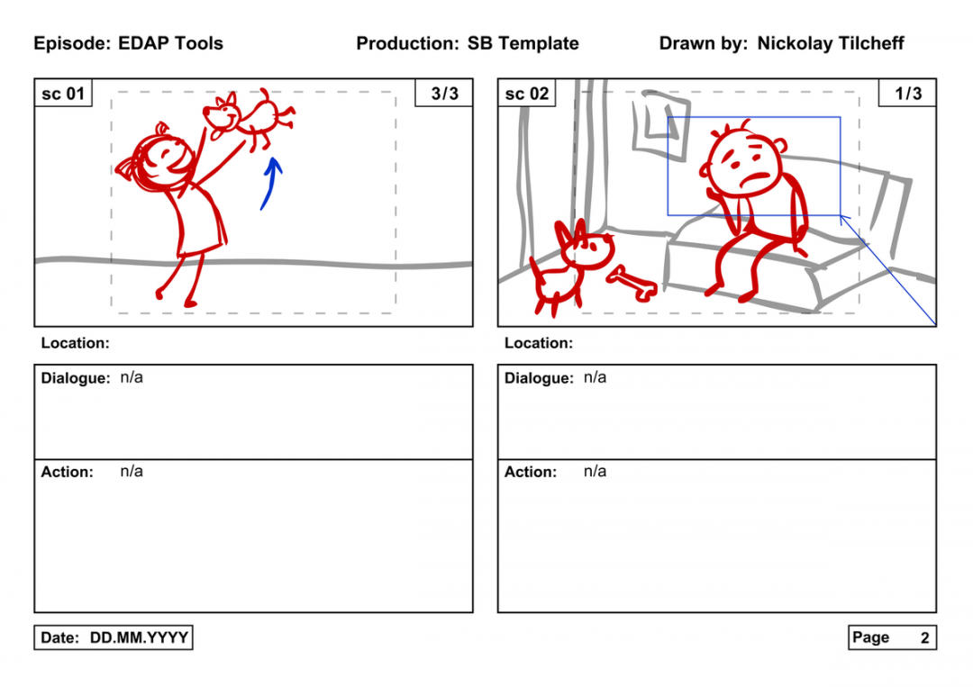 The EDAP Tools Storyboard template (free download)  electric dog